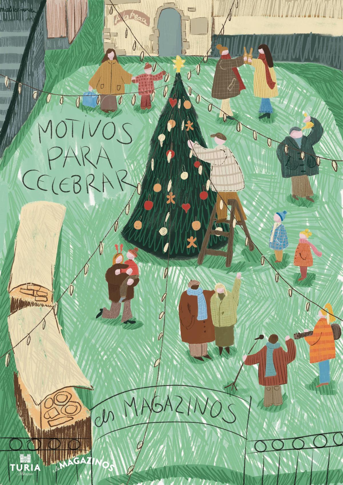 El precioso y muy navideño cartel diseñado por Aina Gilabert