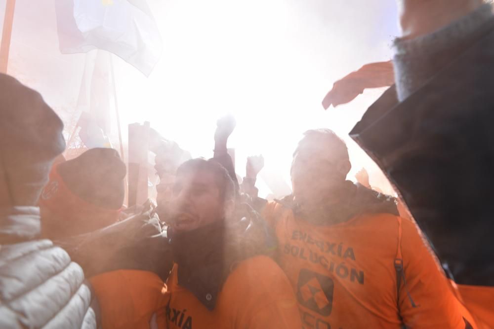 Manifestación de trabajadores de Alcoa en Madrid