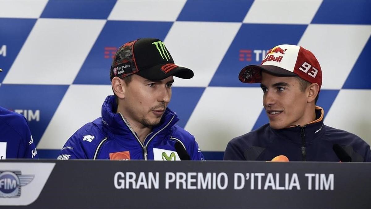 Jorge Lorenzo y Marc Márquez, en Mugello.