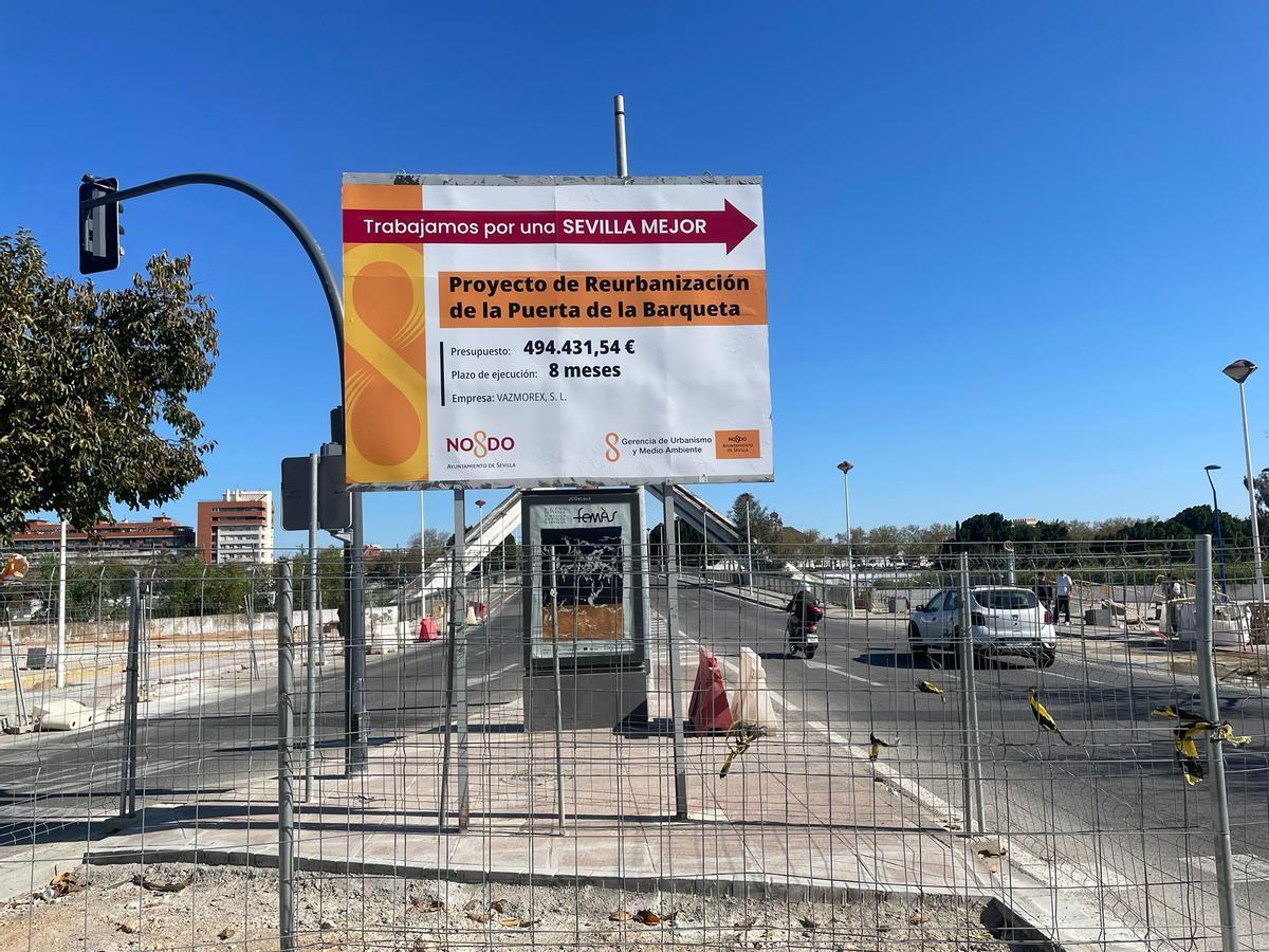 Las obras de la Puerta de la Barqueta de Sevilla, en imágenes