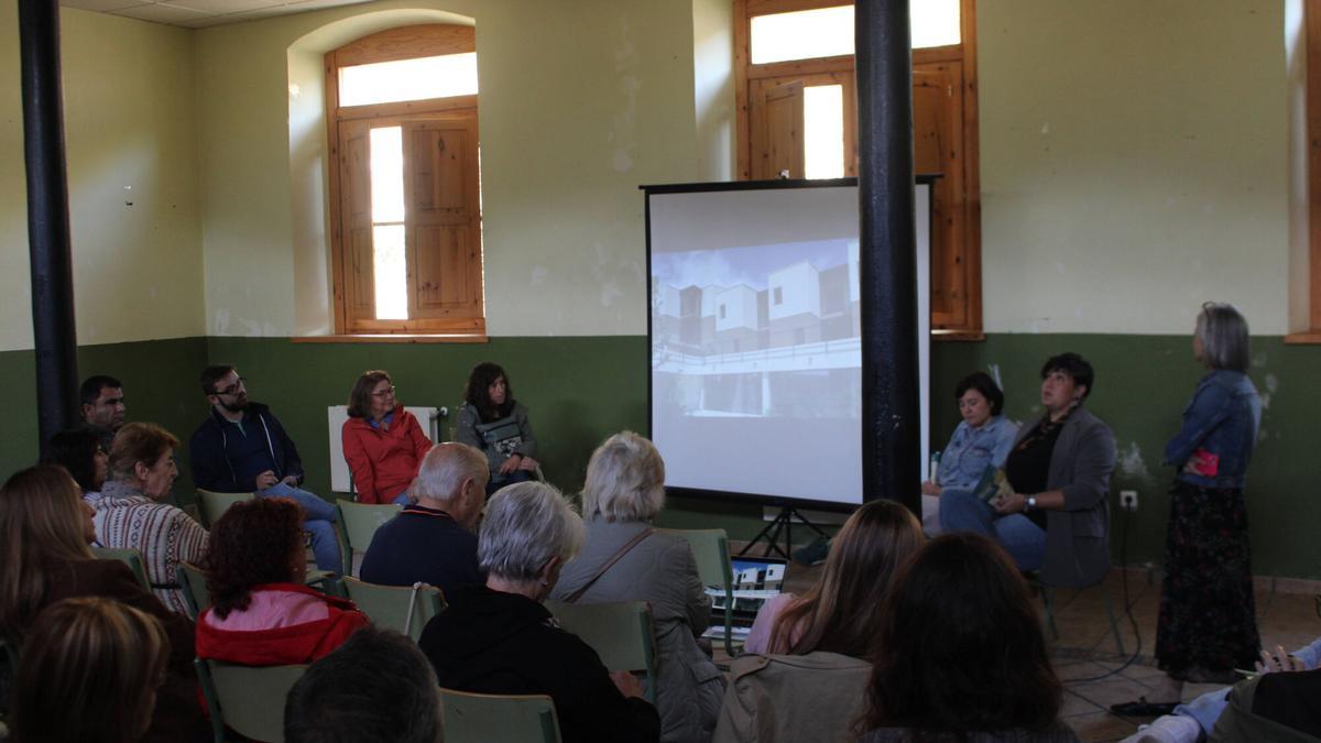 A ambos lados de la pantalla, por la izquierda, Lala Franco, Laura de Olga, Marta González y Tatiana Álvarez, durante la charla.