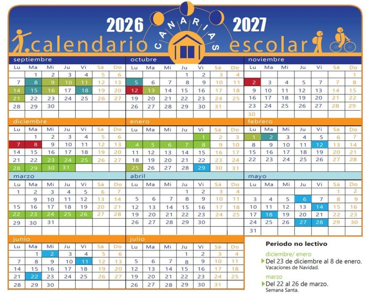 Calendario escolar de Canarias 2026 2027