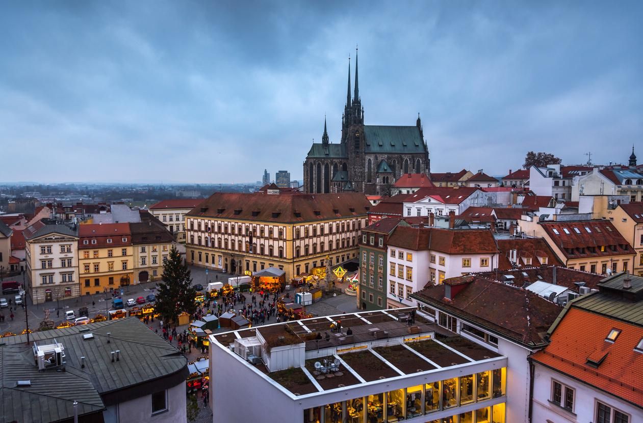 Panorámica de Brno en Navidad