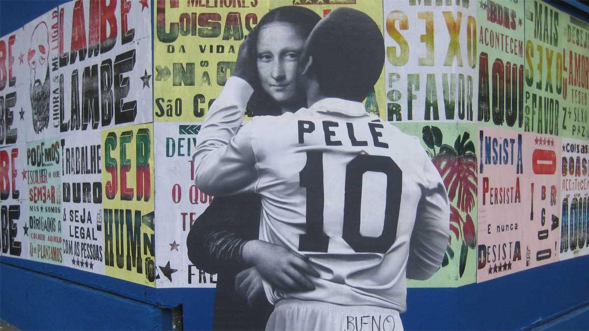 Pelé con la Mona Lisa