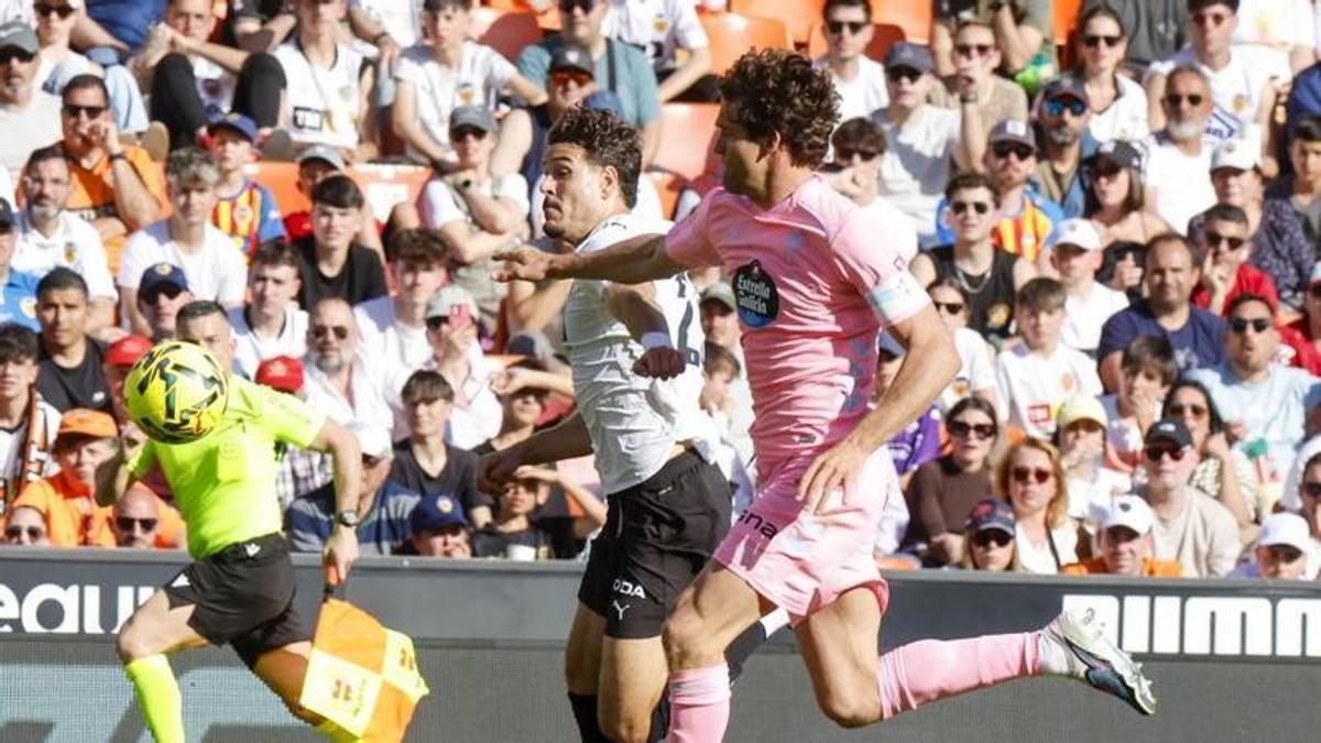 Filip Ugrinic, en la segunda parte del Valencia - Celta