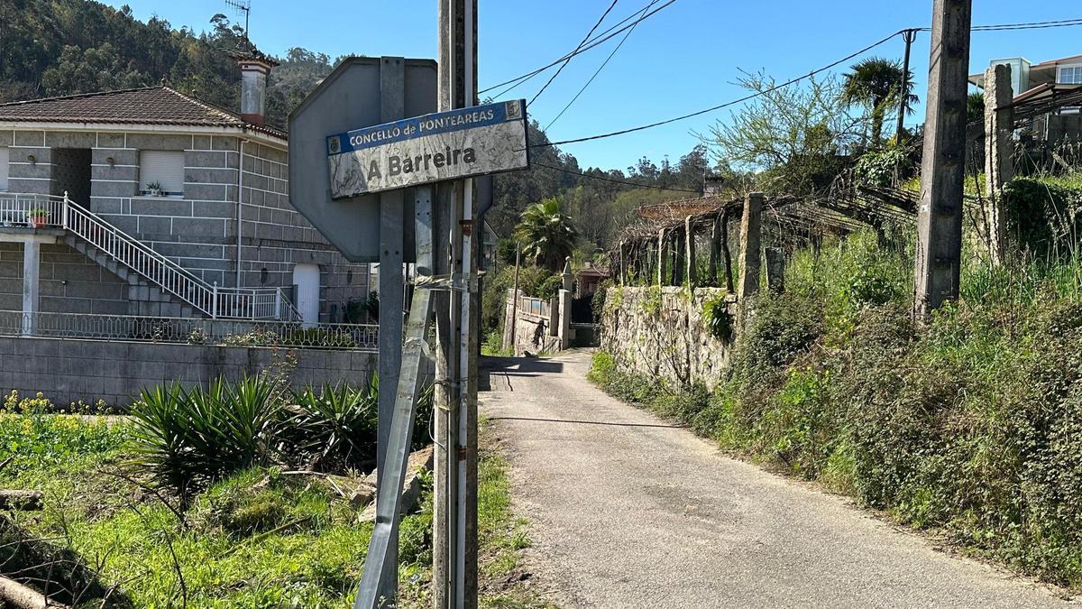Zona del suceso donde perdió la vida un vecino de Ponteareas.