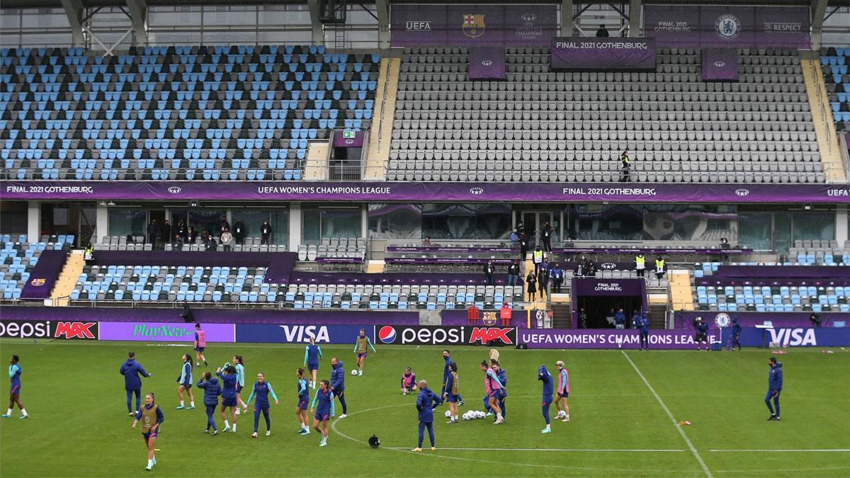 El Barça, en el último entrenamiento previo a la final de Champions