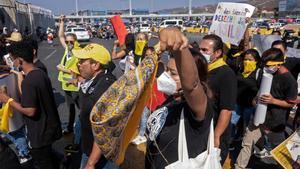 Protestas en la frontera de México y los EEUU por temas migratorios.