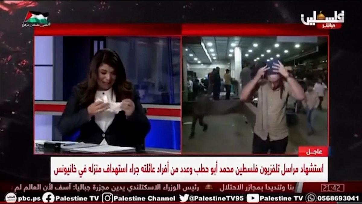 Periodistas gazatís rompen e llorar en directo