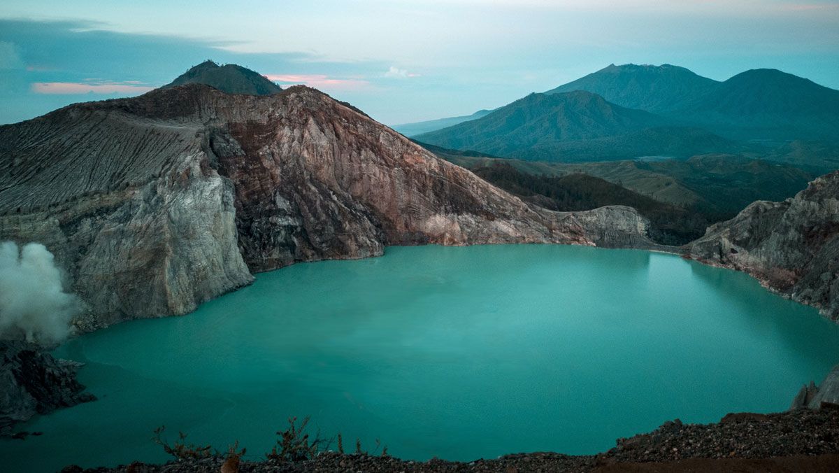 El volcán Ijen en la isla de Java, en Indonesa