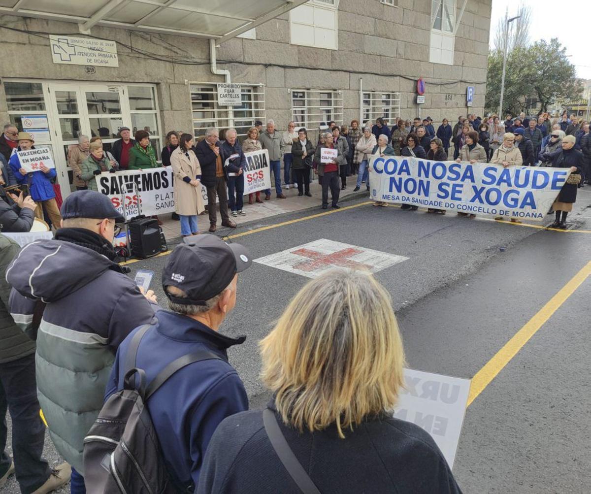 Un momento de la protesta de ayer. | SANTOS ÁLVAREZ