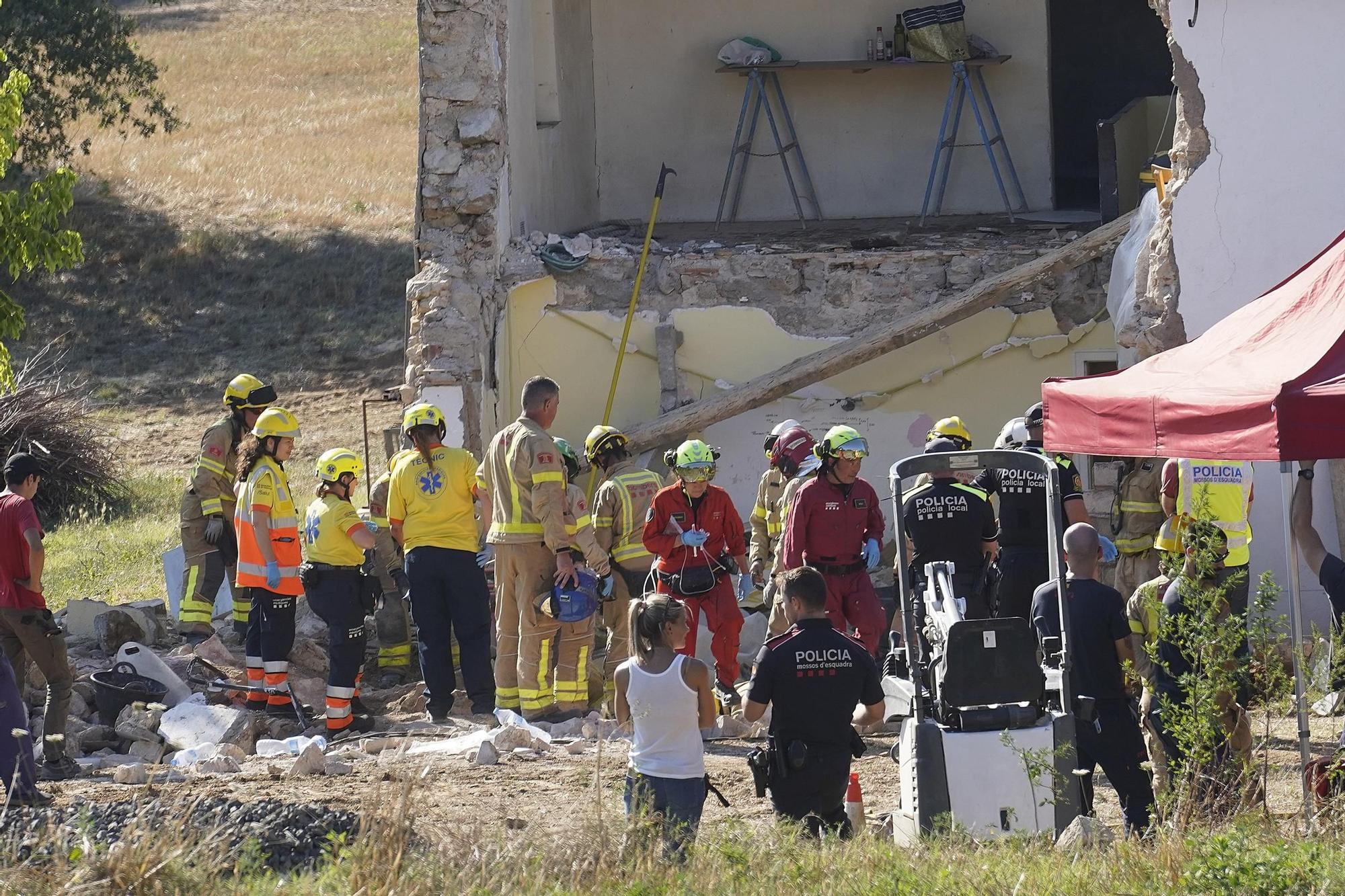 The moment of the worker's rescue in Caldes de Malavella