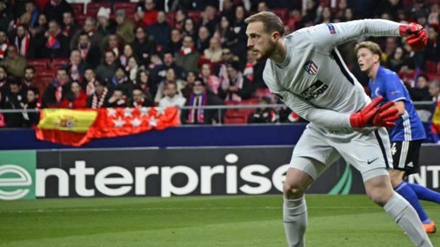 Oblak en un partido de esta temporada con el Atlético de Madrid.