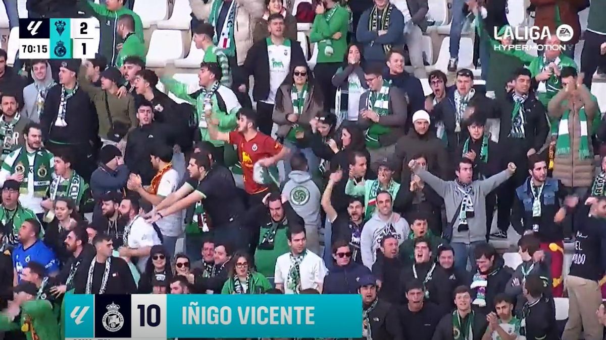 El 2-1 del Racing de Santander en el Albacete 2-2 Racing de Santander de la jornada 22 de LaLiga Hypermotion