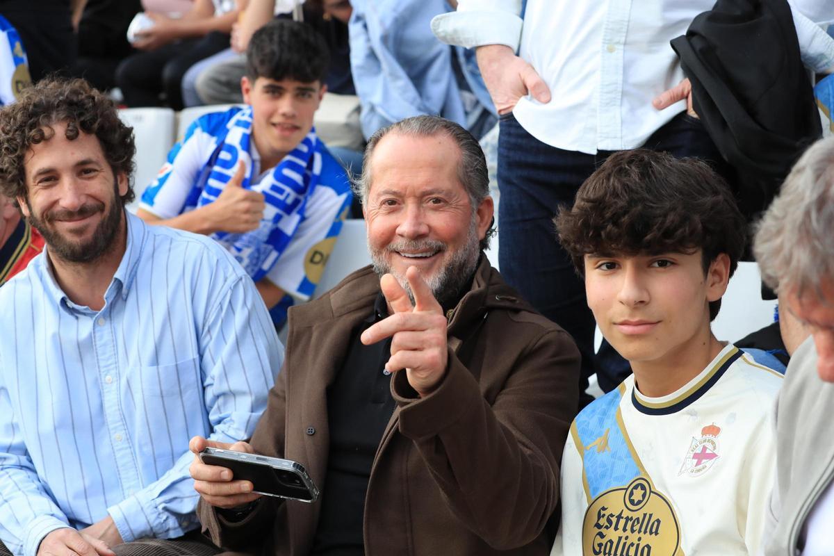 Juan Carlos Escotet, durante el Burgos 1-1 Dépor en la grada de El Plantío