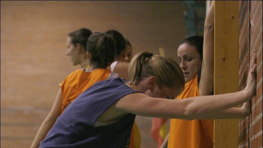 Kristy Lavin, durante un entrenamiento con el Caja Rural Verona Norte