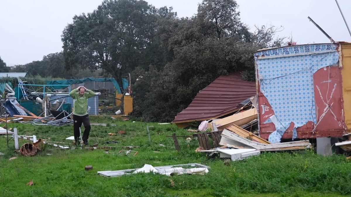 Tres Arroyos, destrozado tras el paso de la borrasca Irene por Badajoz