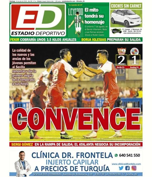 Portada ESTADIO DEPORTIVO domingo 14 julio 2019