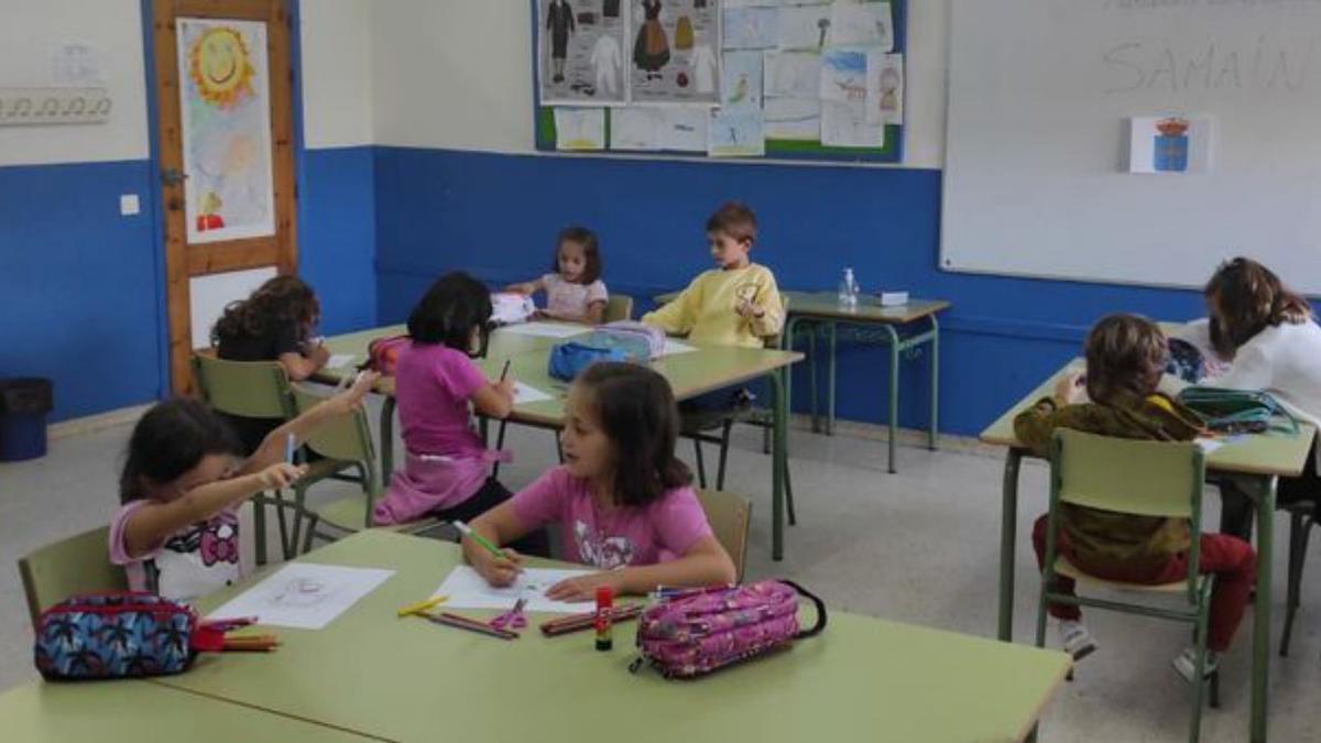 Trabayu nel aula pa facer les monteres.  