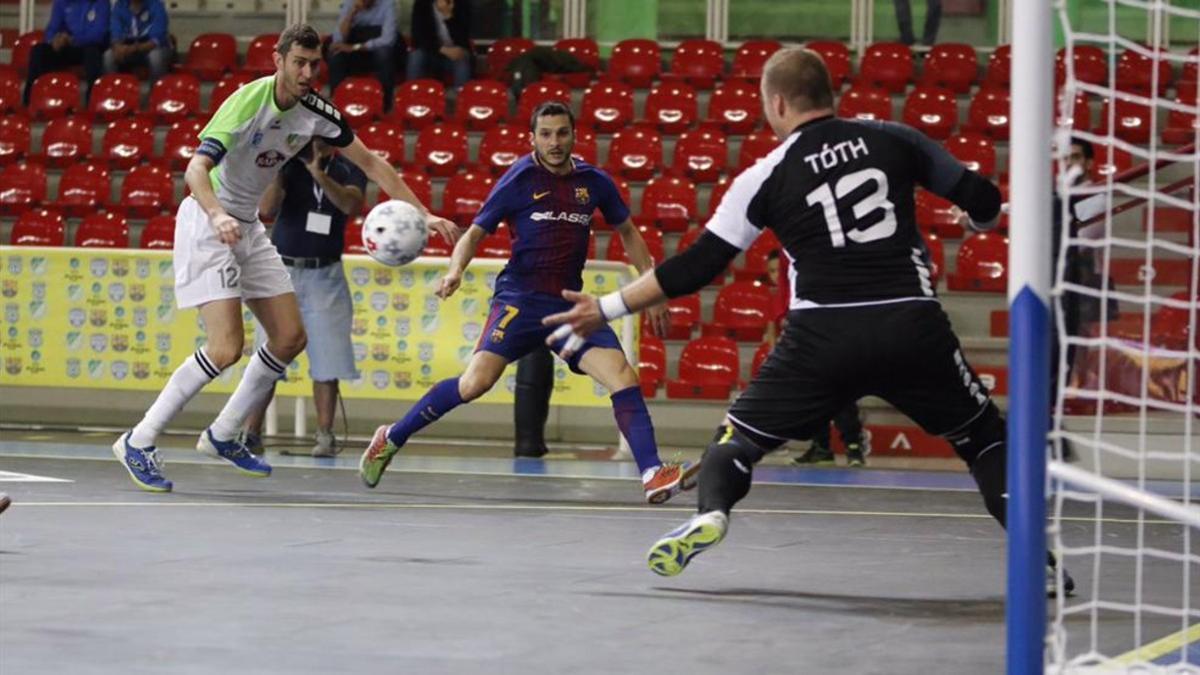 Dyego firmó el segundo tanto azulgrana ante el campeón húngaro