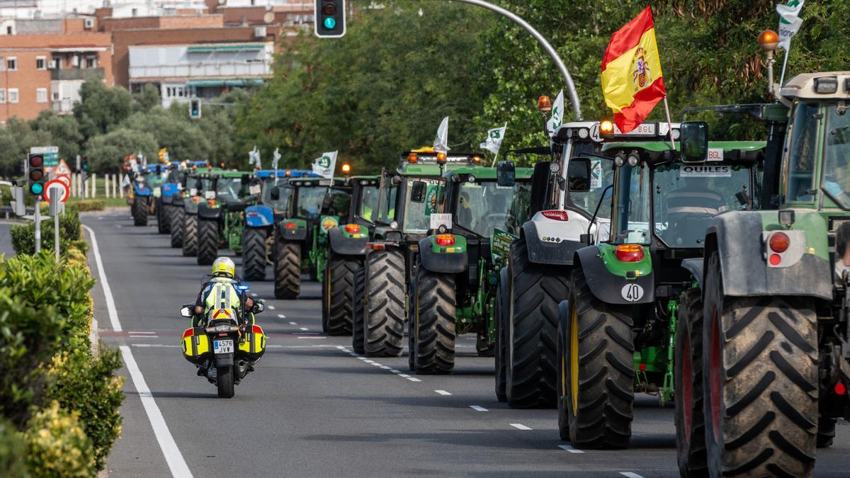 Los agricultores protagonizan una tractorada para pedir ayudas