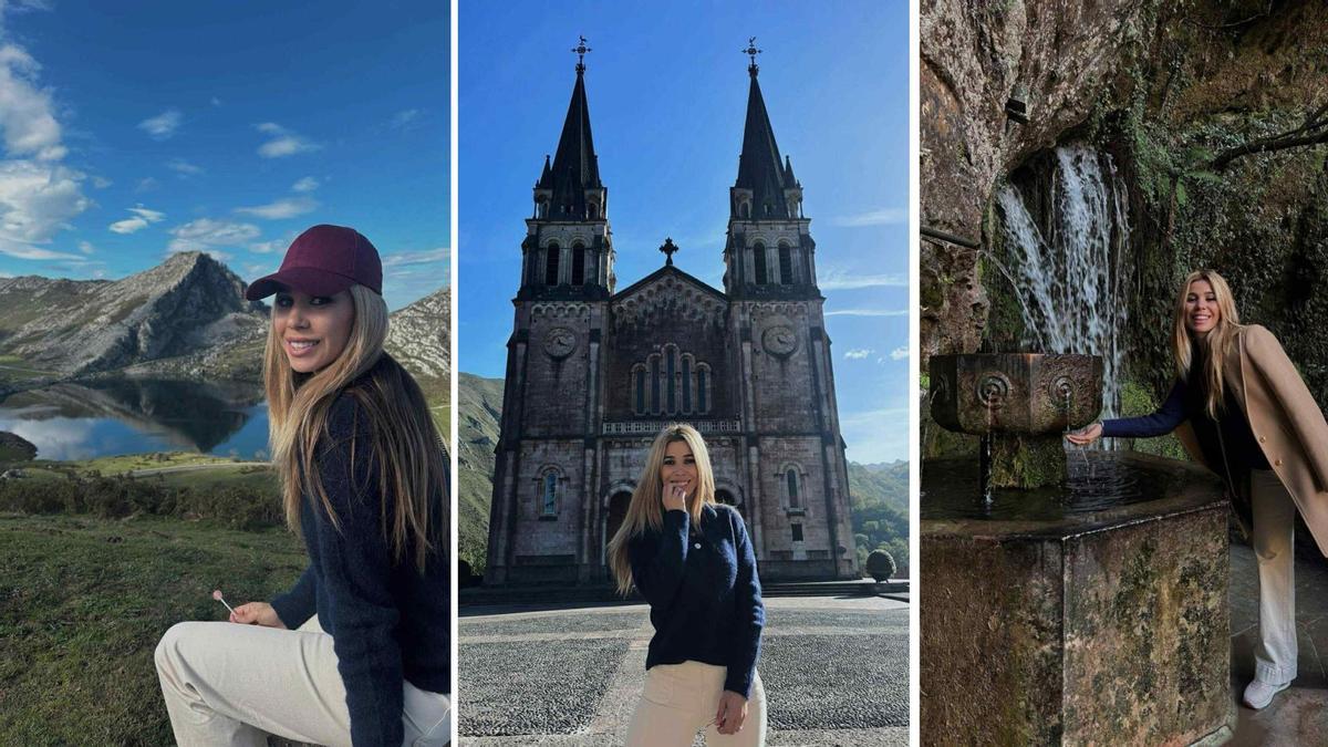 La cantante Natalia en los Lagos y el santuario de Covadonga