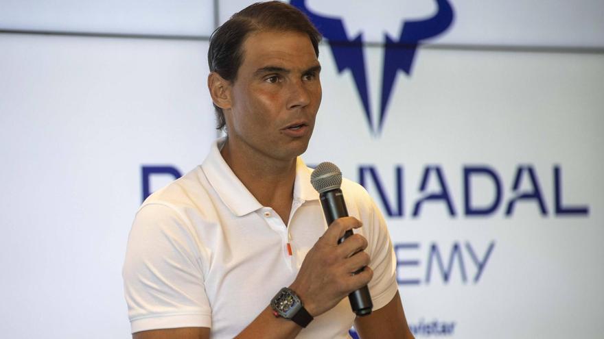 Nadal en el día que anunció su retirada temporal del tenis.