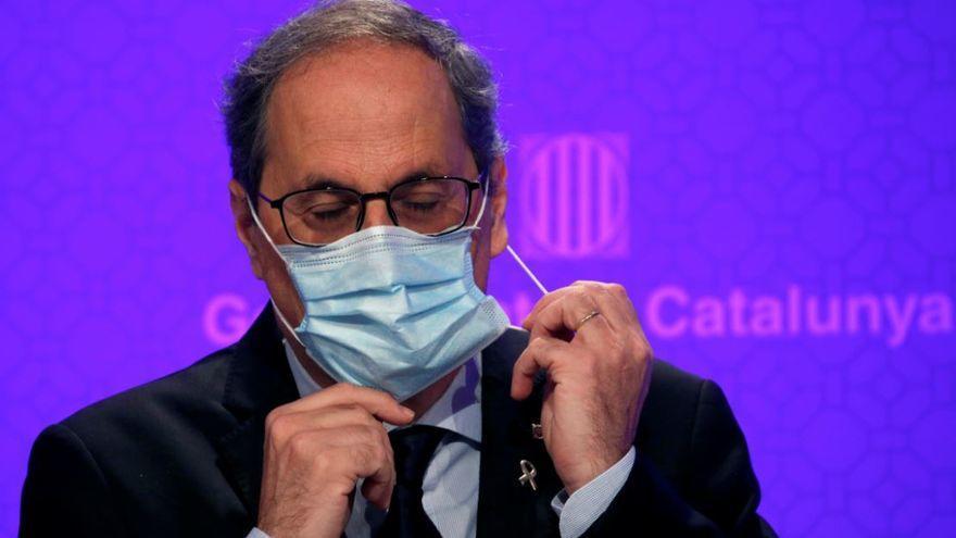 Un cotxe de la comitiva de Quim Torra acaba al dipòsit de la grua