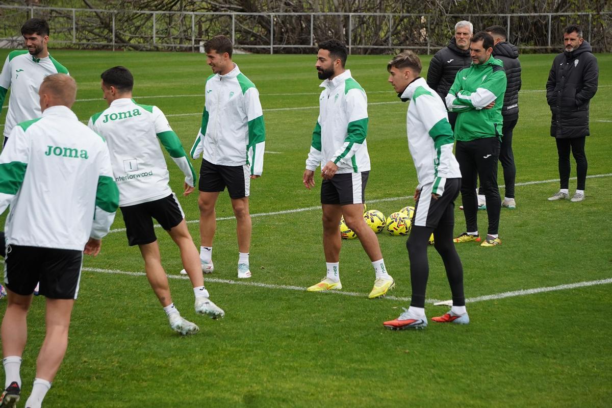 Lance de una sesión de trabajo del Córdoba CF en la Ciudad Deportiva.