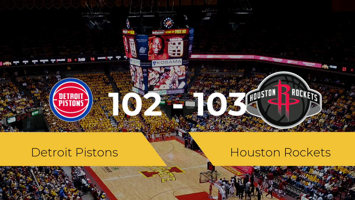 Houston Rockets vence a Detroit Pistons por 102-103