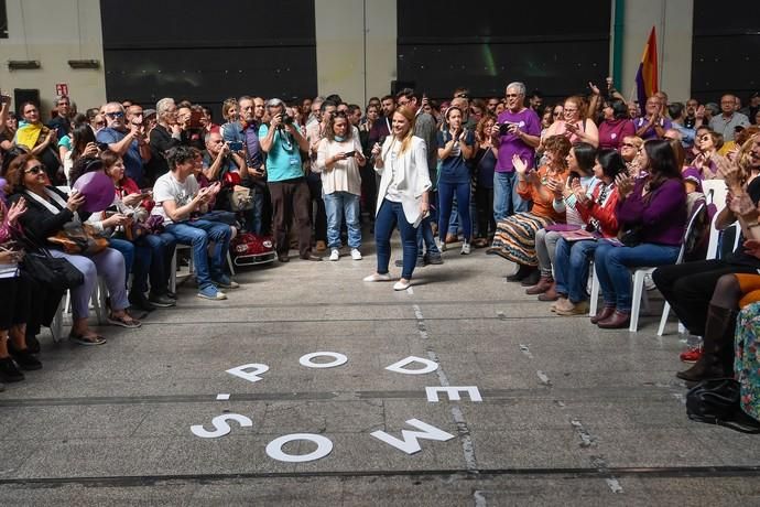 CANARIAS Y ECONOMIA. EDIFICIO MILLER. LAS PALMAS DE GRAN CANARIA. Mitin dePodemos con Irene Montero en el Edificio Elder del Parque Santa Catalina  | 31/03/2019 | Fotógrafo: Juan Carlos Castro