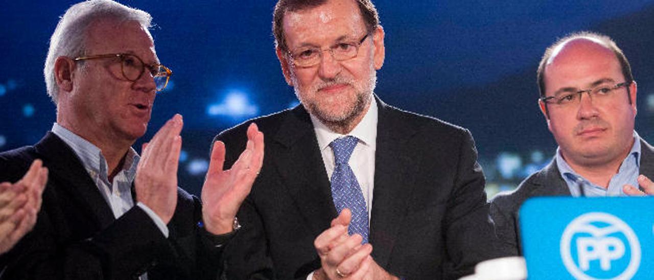 El presidente del Gobierno, Mariano Rajoy, en un mitin del PP celebrado en Murcia.