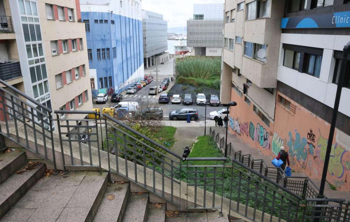 El futuro ascensor de Juan Ramón Jiménez es una de las obras que financia la Diputación con el Concello de Vigo este año.