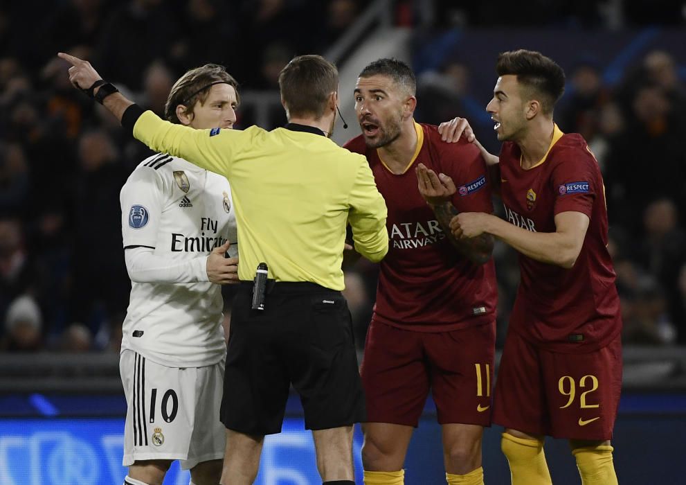 Imágenes del partido entre la Roma y el Real Madrid