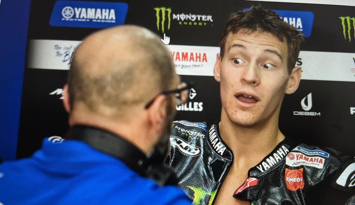 El francés Fabio Quartararo (Yamaha), feliz por su mejor crono de hoy en Malasia.