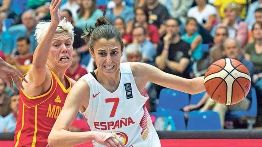 Alba Torrens durante el partido de cuartos ante Montenegro.