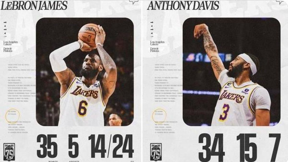 LeBron James y Anthony Davis, brillantes en los Lakers