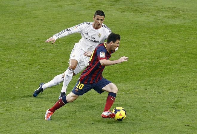 Cristiano Ronaldo, EL RIVAL y, sin duda, uno de los acicates de su carrera. Coincidieron en La Liga nueve temporadas (2009-18) tras un duelo previo en la final de la Champions 2009 entre el Barça y el United... que se llevó Leo