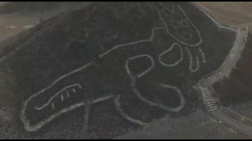 Un gatito de 37 metros, nueva figura descubierta entre los geoglifos de Nazca