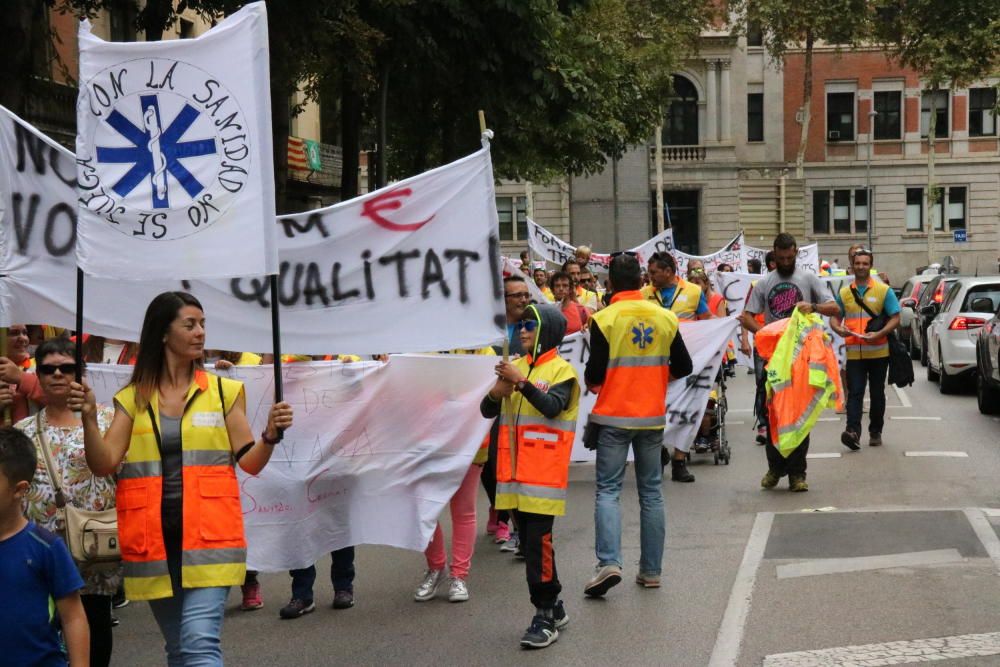 Manifestació dels treballadors del TSC a Girona