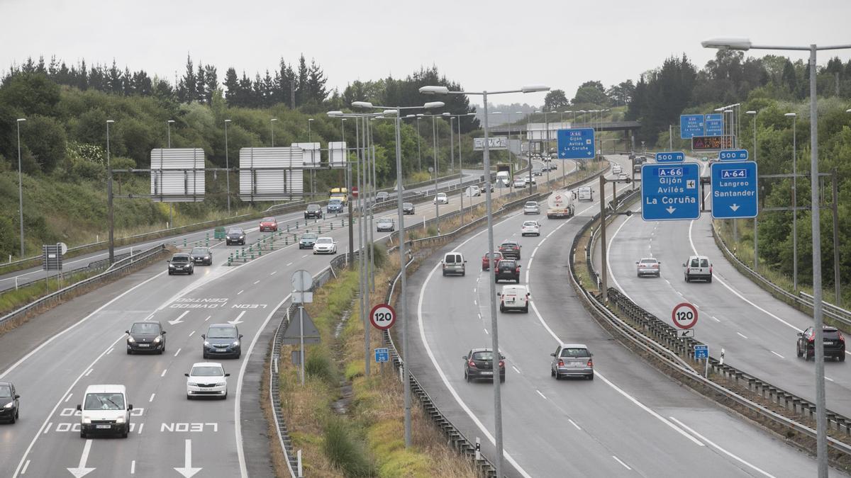 Tramo de la autopista entre Oviedo y Lugones