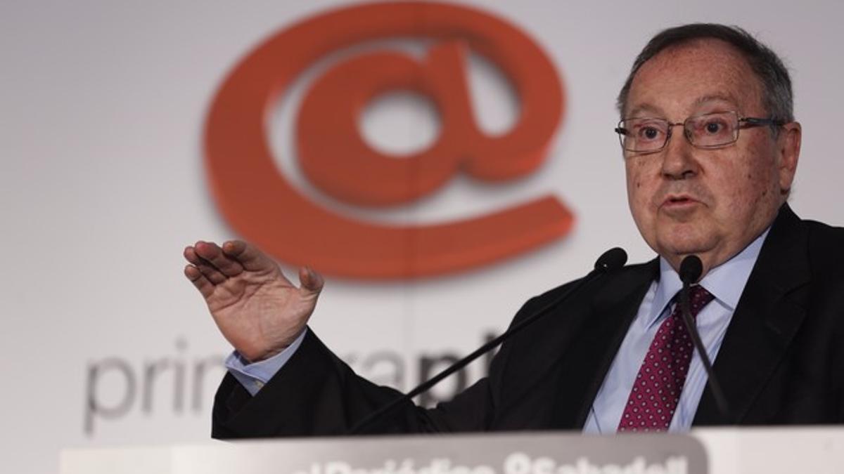 El presidente de Freixenet, Josep Lluís Bonet, durante la conferencia en el foro Primera Plan@.