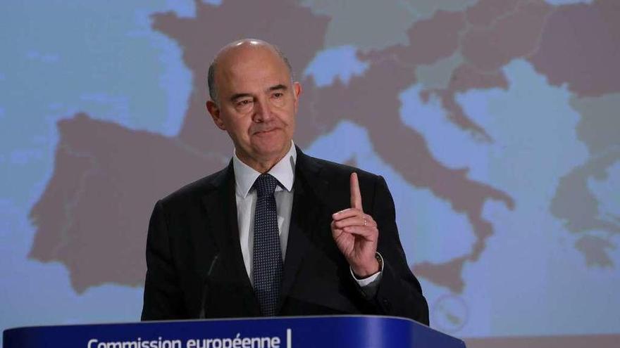 Pierre Moscovici, comisario europeo de Asuntos Económicos, ayer durante una rueda de prensa