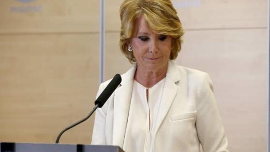 Esperanza Aguirre, poc abans d&#039;anunciar la seva dimissió.