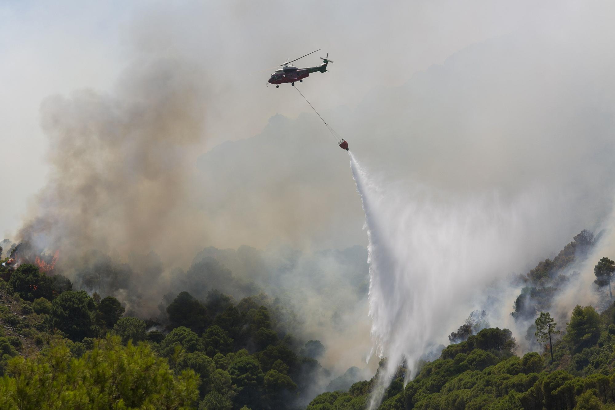 Imágenes del incendio en la Sierra de Mijas