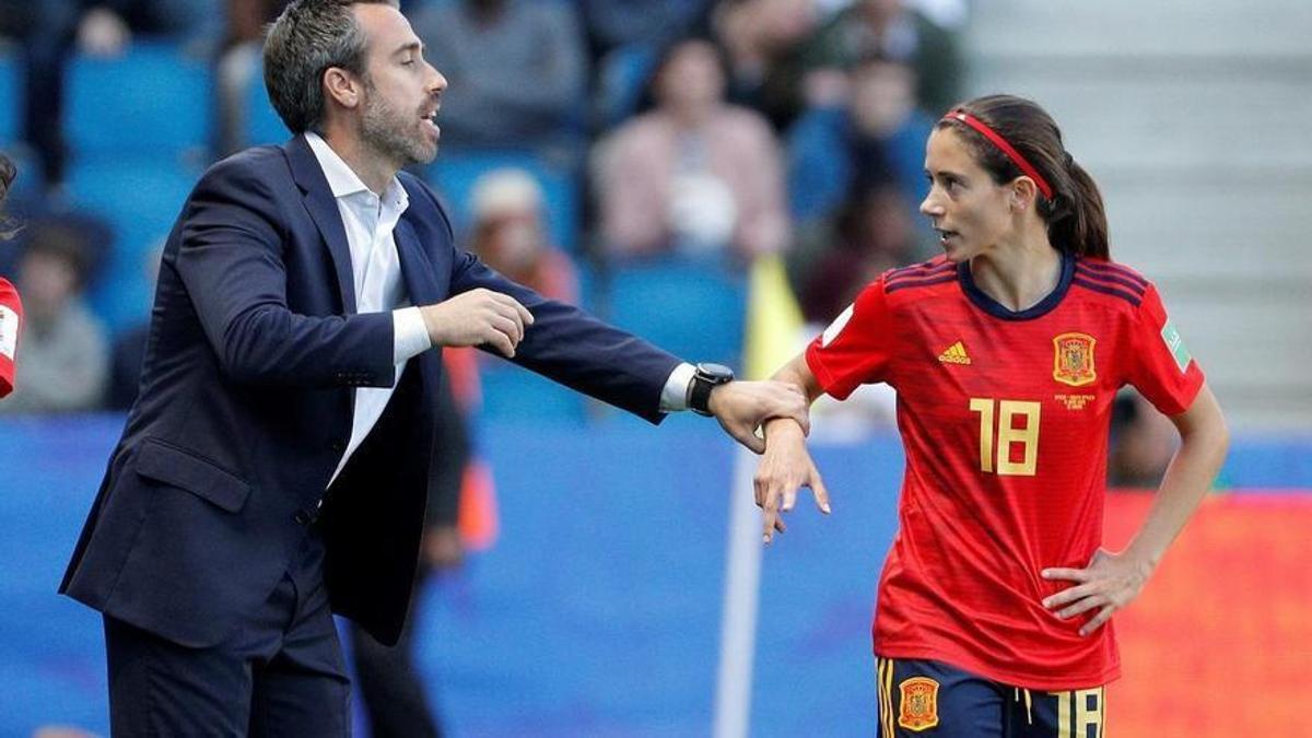 Jorge Vilda i Aitana Bonmatí durant el Mundial del 2019