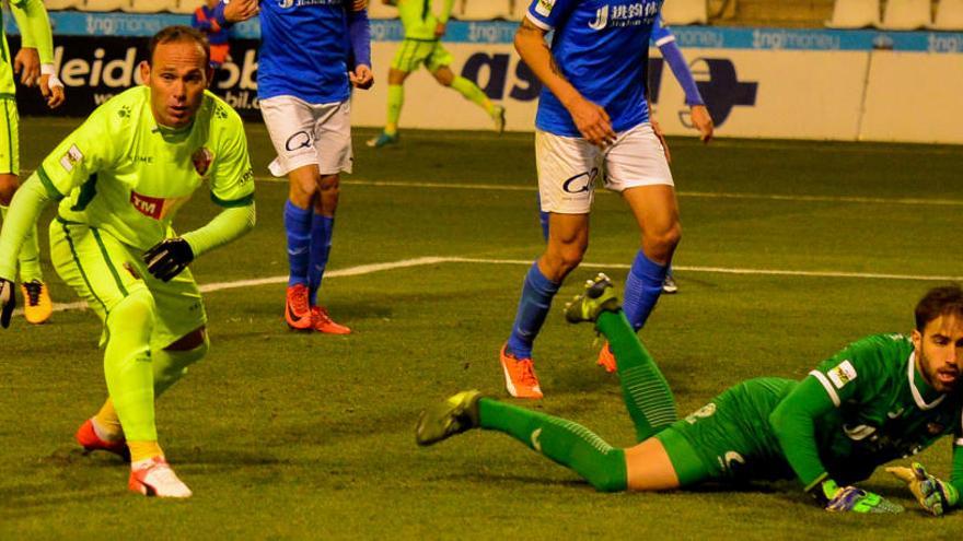 Nino, durante el partido Lleida-Elche de la primera vuelta