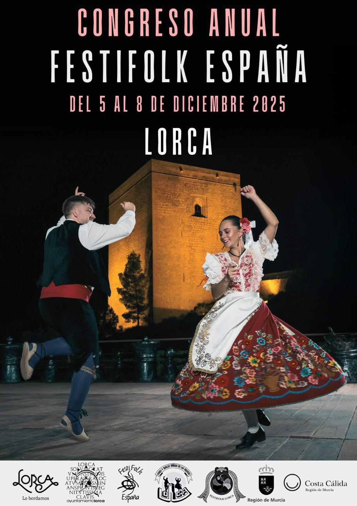 Cartel creado para anunciar el congreso de 'Festifolk' en Lorca.