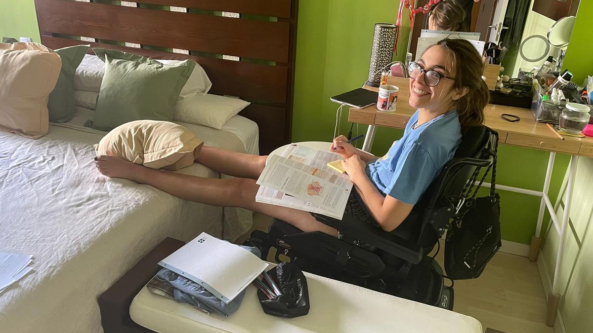 La extremeña Berta Domínguez, mientras estudiaba el MIR.