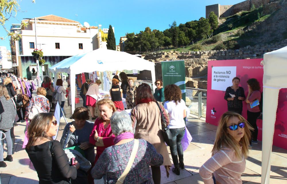 Campaña para concienciar contra la violencia de género en la calle Alcazabilla.